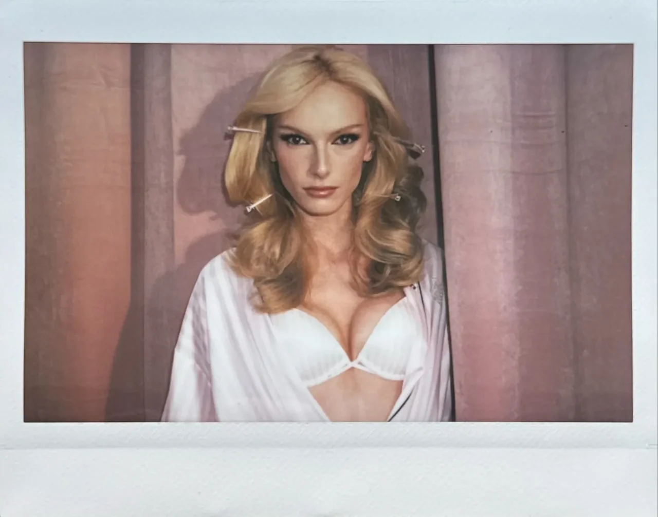 Backstage beauty portrait with softly waved blonde hair